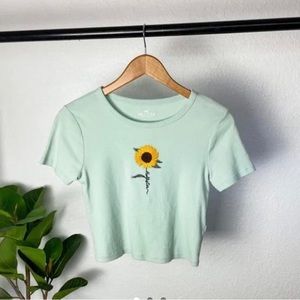 Hollister sunflower baby tee